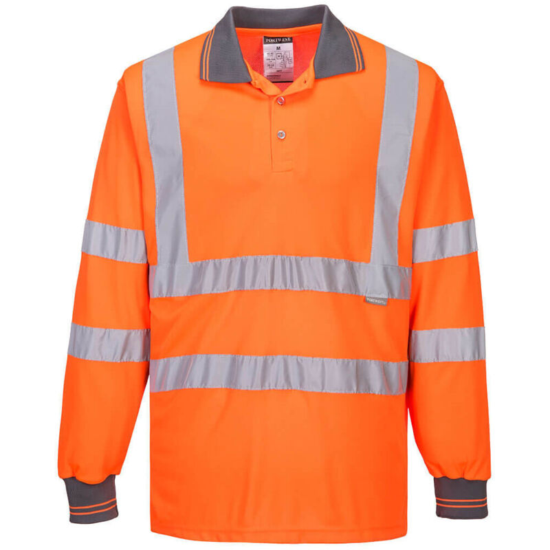 Polo Hv Langarmshirt Farbe, Orange Größe 4xl - Portwest