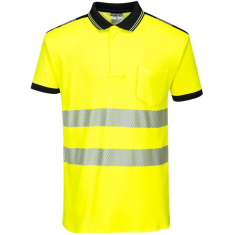 Polo HV PW3  couleur : Jaune/Noir taille M - PORTWEST