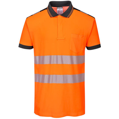 Polo HV PW3  couleur : Orange/Noir taille 4XL - PORTWEST