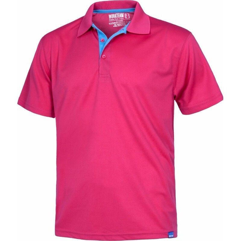 

Polo técnico deportivo de manga corta combinado con colores flúor S6520 | S - Rosa Fucsia - Workteam