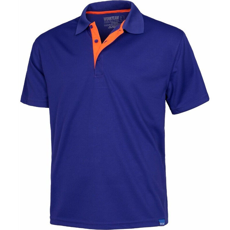 

Polo técnico deportivo de manga corta combinado con colores flúor S6520 | 3XL - Morado - Workteam