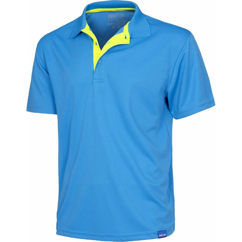 

Polo técnico deportivo de manga corta combinado con colores flúor S6520 | M - Turquesa - Workteam
