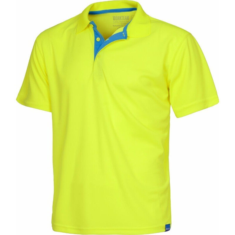 

Polo técnico deportivo de manga corta combinado con colores flúor S6520 | M - Amarillo A.V. - Workteam