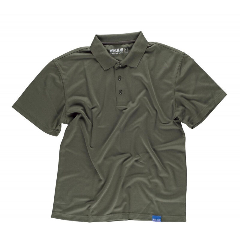 

Polo técnico deportivo de manga corta combinado con colores flúor S6520 | L - Verde Caza - Workteam