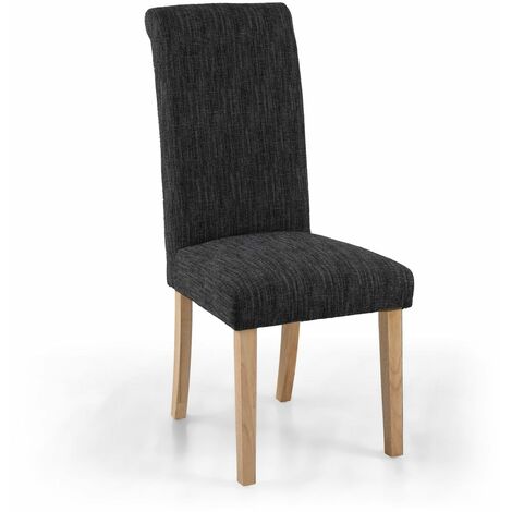 Polo Linen Effect Dark Grey Chair In Legs - Dark Grey