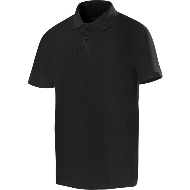 Polo Manches Courtes Maille Bio Equitable Noir Xl