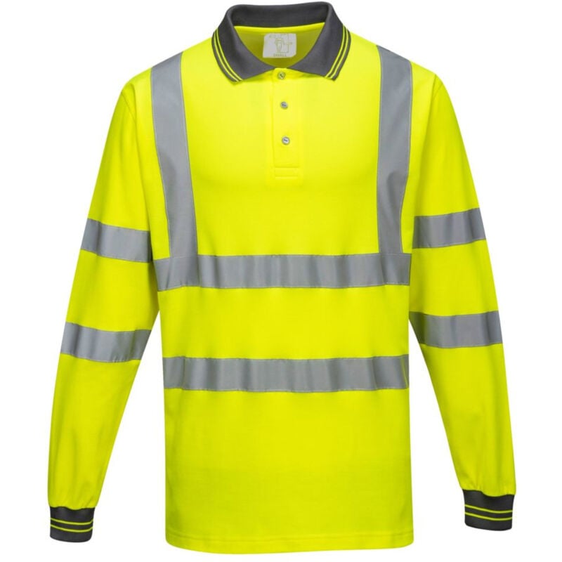 Polo coton majoritaire manches longues couleur : Jaune taille xl Portwest
