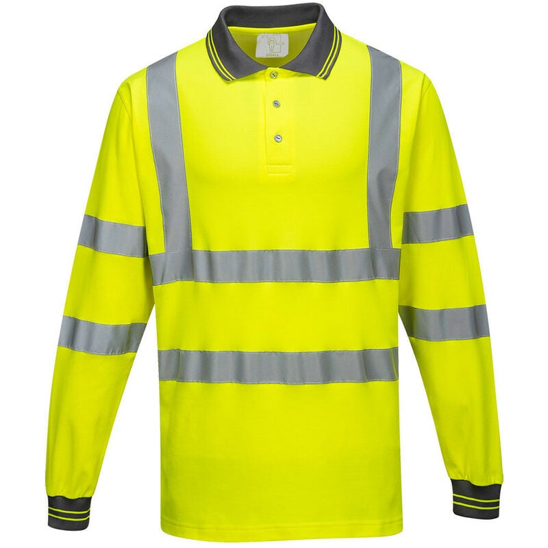 Polo coton majoritaire manches longues couleur : Jaune taille XXL - PORTWEST