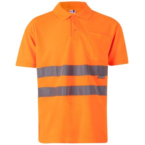 Polo Manga Corta Alta Visibilidad NARANJA FLÚOR 3XL