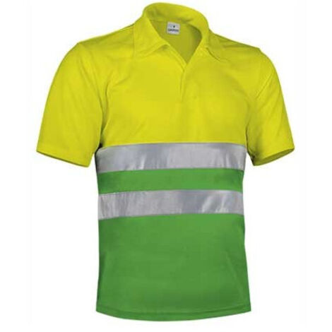Polo manga corta de alta visibilidad - EN 20471 Build XL Amarillo fluor / Verde manzana