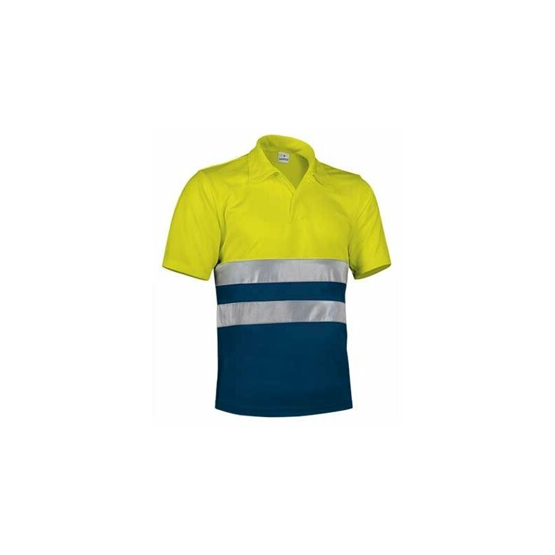 

Polo manga corta de alta visibilidad - EN 20471 Build | XXL - Amarillo fluor / Azul marino - Valento