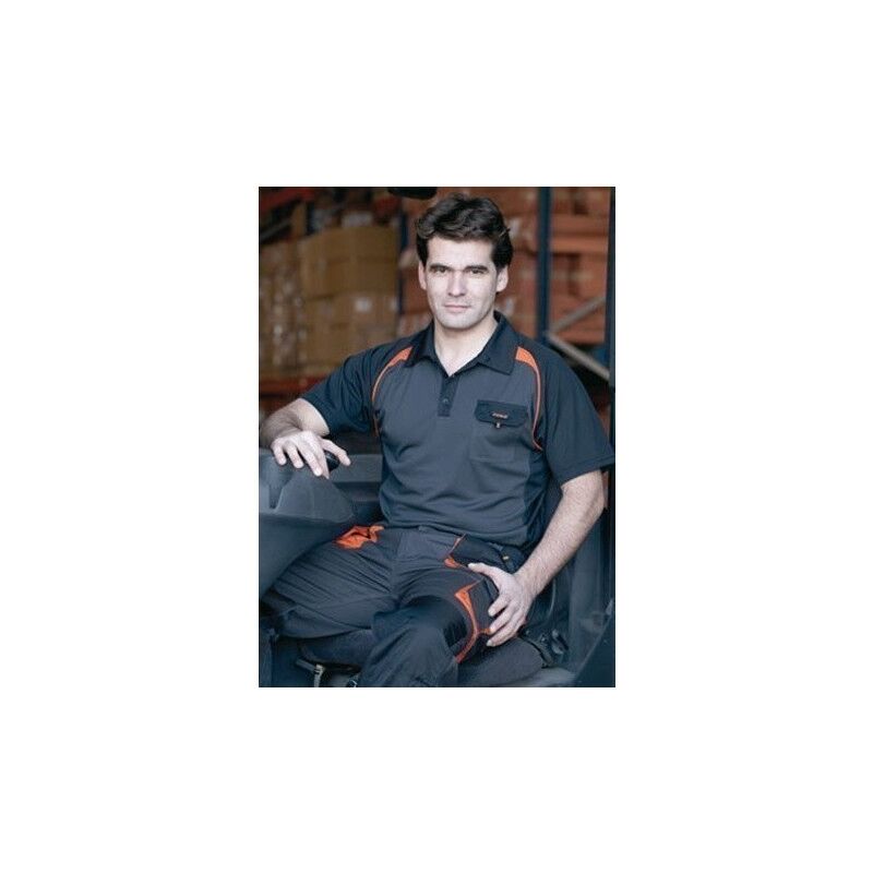 

Polo de manga corta 964 Top Range - Negro - naranjaL - Juba
