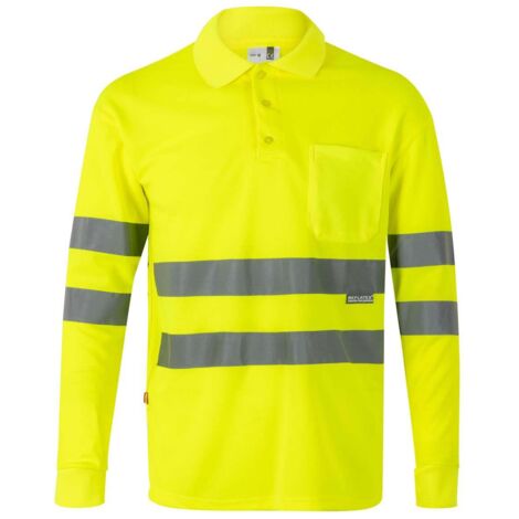 Polo Manga Larga Alta Visibilidad AMARILLO FLÚOR 5XL