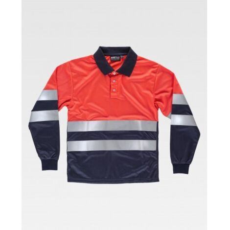 POLO MANGA LARGA C3877TALLA-MALTA VISIBILIDAD ROJO/AZUL - MAYTON