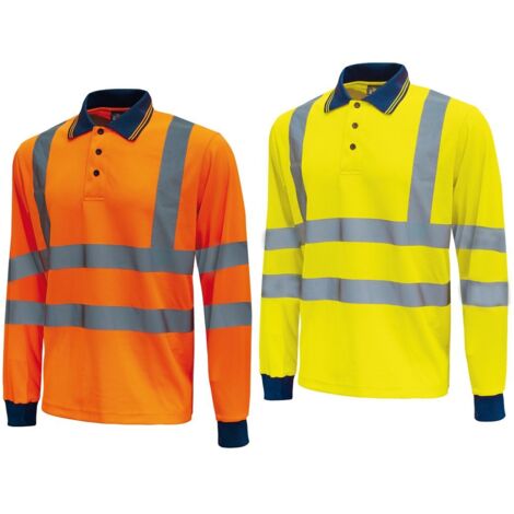Polo maniche lunghe alta visibilità U-Power Shine - XXXXL - Giallo