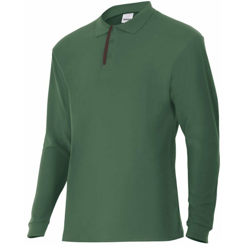 

Polo negro/verde de manga larga con cuello de canalé VELILLA Serie P105503 | XL - Verde / Granate