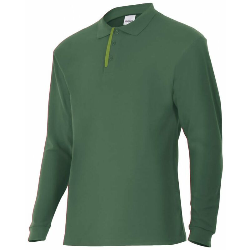 

Polo negro/verde de manga larga con cuello de canalé VELILLA Serie P105503 | XL - Verde / Verde lima