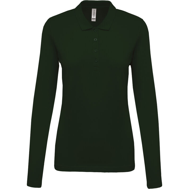 Polo piqué manches longues femme '3XL Forest Green - Forest Green