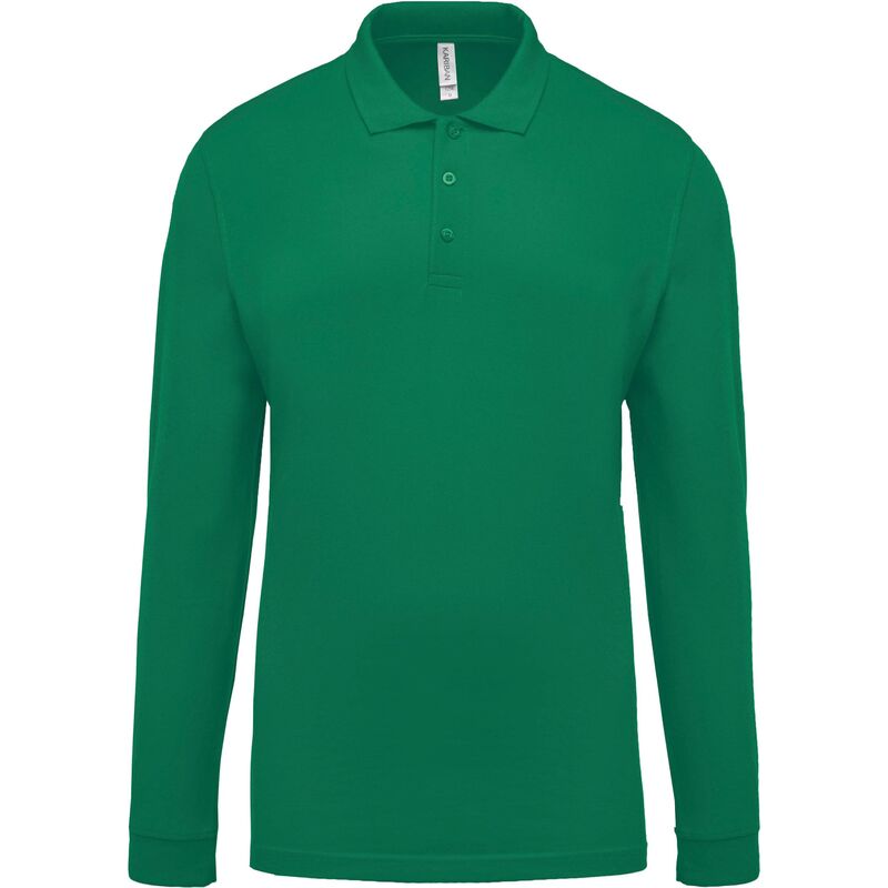 Polo piqué manches longues homme 'S Kelly Green - Kelly Green