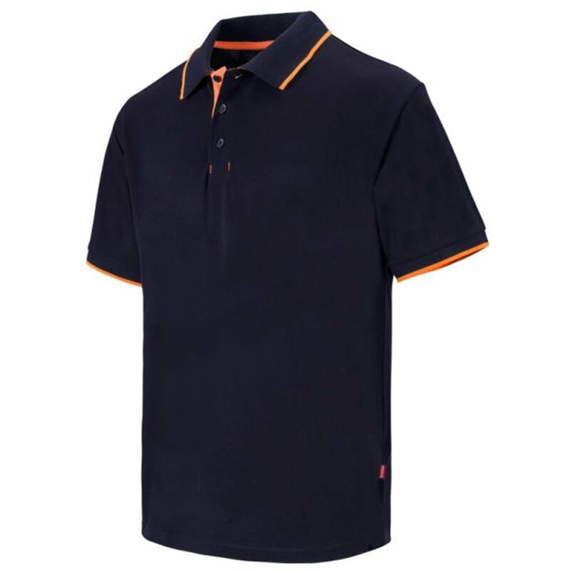 

POLO BICOLOR RAYA MANGA CORTA Negro 3XL