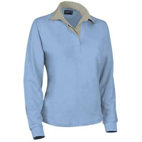 Polo rugby de mujer manga larga Avant XL Azul celeste