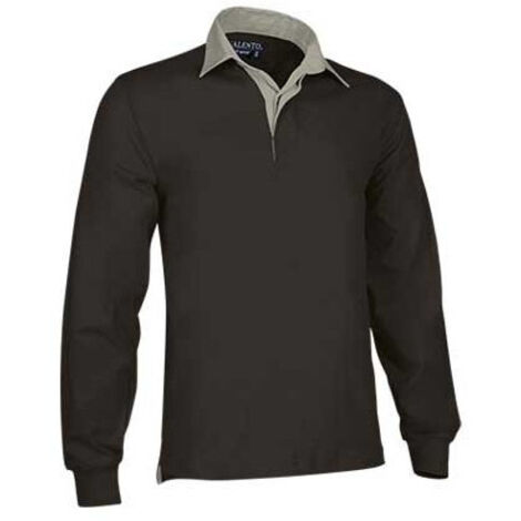 Polo rugby hombre manga larga Scrum S Negro