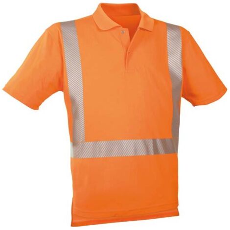 Polo-T-Shirt haute visibilité orange vif ,Taille XL