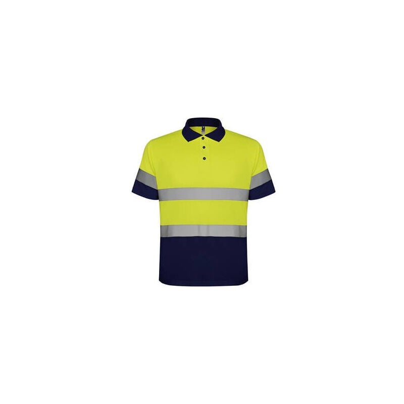 

Polo técnico manga corta de alta visibilidad POLARIS HV9302 | L - Marino/Amarillo Fluor