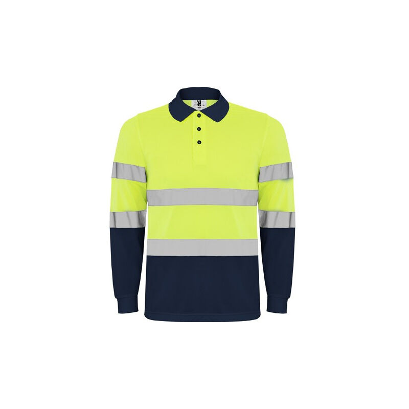 

Polo técnico manga larga de alta visibilidad POLARIS L/S HV9306 | L - Marino/Amarillo Fluor