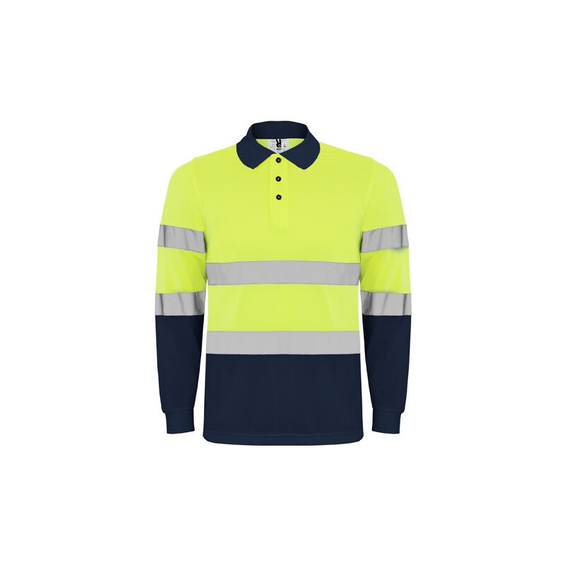 

Polo técnico manga larga de alta visibilidad POLARIS L/S HV9306 | XXXXL - Marino/Amarillo Fluor