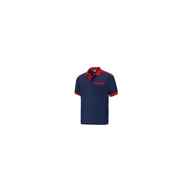

Polo Trabajo L Tergal Manga Corta Azul/Rojo Cargo