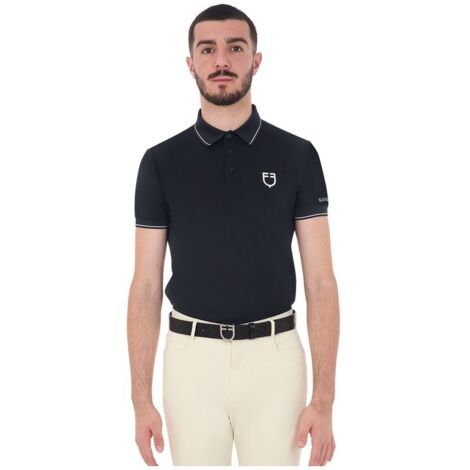 Polo training uomo con dettagli a contrasto: l, cherry tomato (17-1563)/Bianco