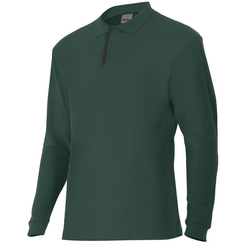 

POLO DE MANGA LARGA BICOLOR Verde Bosque M