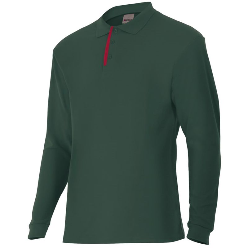 

POLO DE MANGA LARGA BICOLOR Verde Bosque XXL