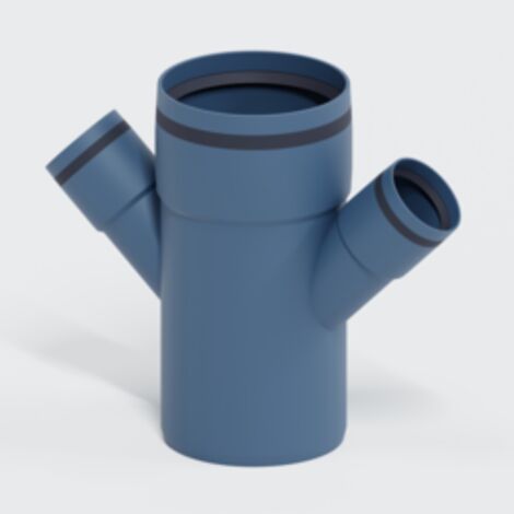 PoloPlast POLO KAL XS Raccord double en T DN 110/50/50, 45 degrés, Horizontal