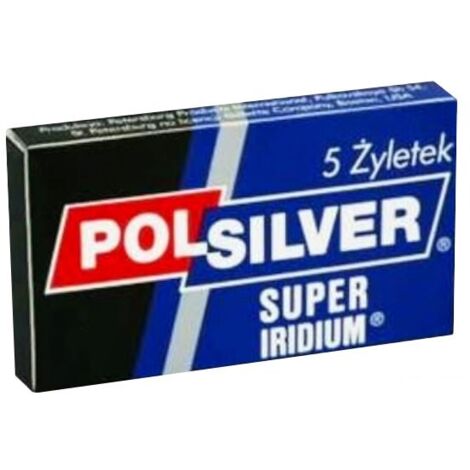 POLSILVER Super Iridium Doppelseitige Rasierklingen 1 Packung - 5 Stück.