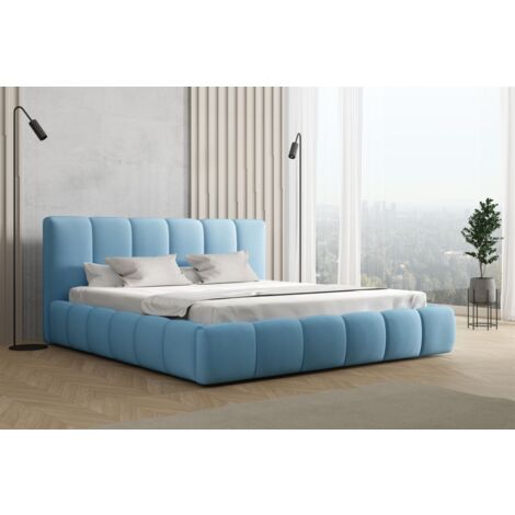 Polsterbett Doppelbett GIULIA Komplettset 180x200cm Stoff Magic Velvet Sky