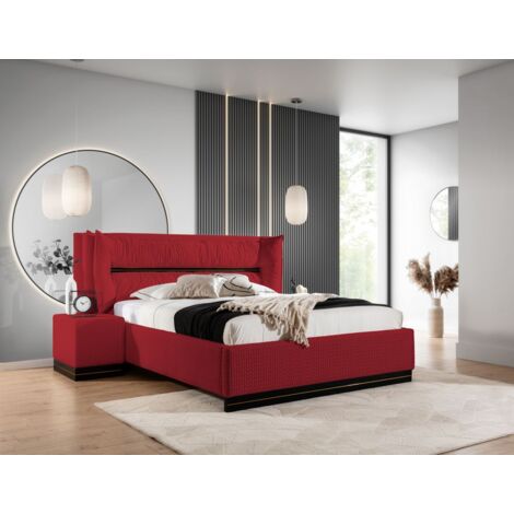 Polsterbett Doppelbett Set.1 HAMILTON 180x200cm Stoff Magic Velvet Rot