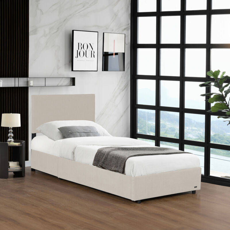[Corium] Polsterbett Juva Cord Mit Lattenrost 90x200 Cm Beige Corium