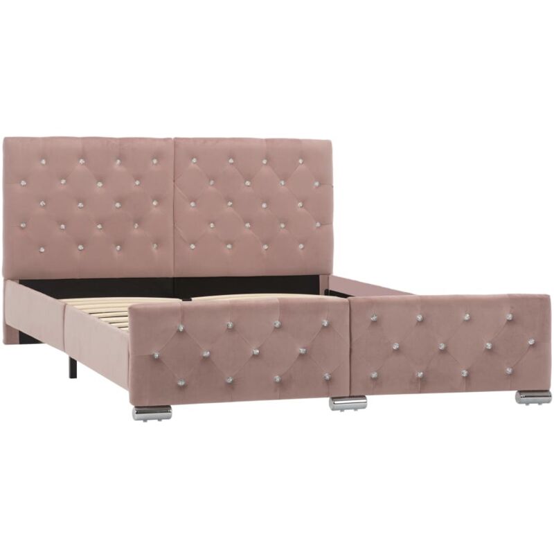 Bettgestell Rosa Samt 140x200 Cm Vidaxl
