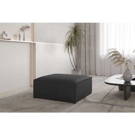 Polsterhocker Designerhocker CELES PREMIUM 105x105 cm in Stoff Scala Anthrazit