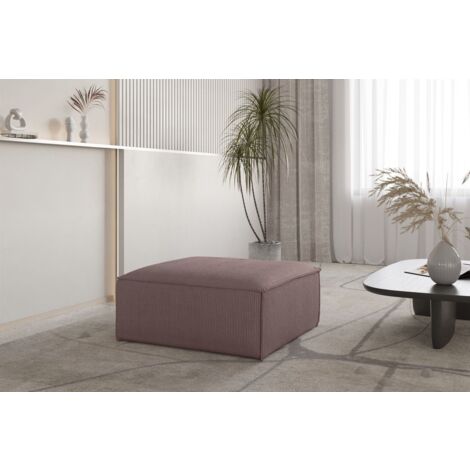 Polsterhocker Designerhocker CELES PREMIUM 105x105 cm in Stoff Scala Lavendel