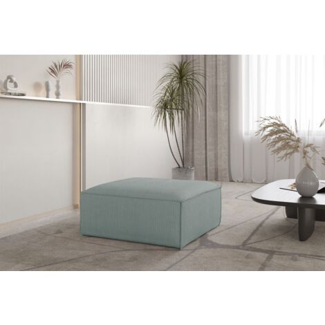 Polsterhocker Designerhocker CELES PREMIUM 105x105 cm in Stoff Scala Saphirblau