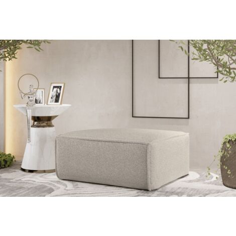 Polsterhocker Designerhocker CELES PREMIUM 105x105 cm Stoff Ascot Bukla Beige