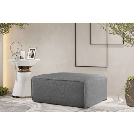 Polsterhocker Designerhocker CELES PREMIUM 105x105 cm Stoff Ascot Bukla Grau