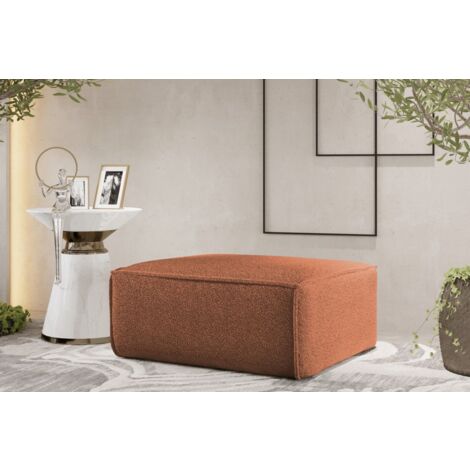 Polsterhocker Designerhocker CELES PREMIUM 105x105 cm Stoff Ascot Bukla Terracotta