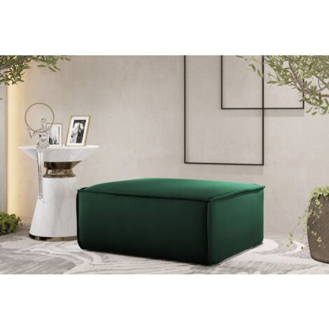 Polsterhocker Designerhocker CELES PREMIUM 105x105 cm Stoff Opera Velvet Grün
