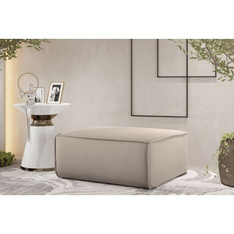 Polsterhocker Designerhocker CELES PREMIUM 105x105 cm Stoff Opera Velvet Sand