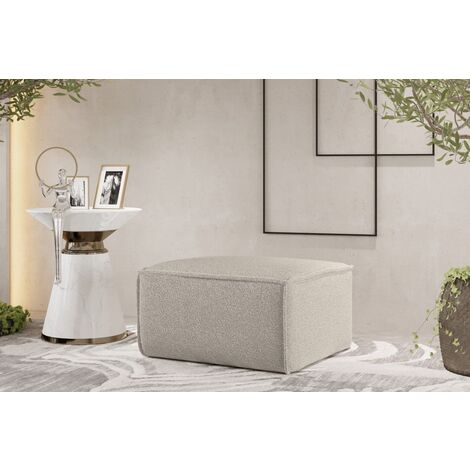 Polsterhocker Designerhocker CELES PREMIUM 65x65 cm Stoff Ascot Bukla Beige