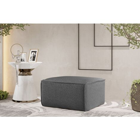 Polsterhocker Designerhocker CELES PREMIUM 65x65 cm Stoff Ascot Bukla Graphit